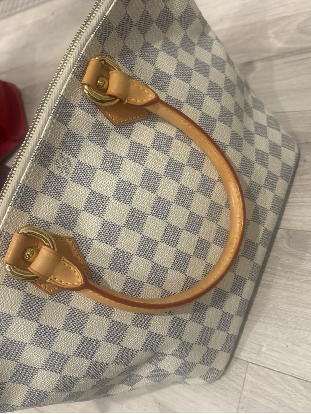 Louis Vuitton Damier Azure Canvas Tote with Vachetta Leather Handles - Picture 2 of 4